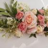 Wnvivi Artificial Flower Swag, 25.6 Inch Silk Rose Hydrangea Swag Arch Garland Front Door Decorative Floral Swags Lintel Floral Decoration for Wedding Ceremony Table Centerpiece (Pink) view 4