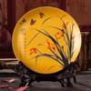 10.2inch Chinese Home Decorative Orchid Pattern Plate Ceramics Room Desktop Ornaments view 2