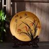 10.2inch Chinese Home Decorative Orchid Pattern Plate Ceramics Room Desktop Ornaments view 3
