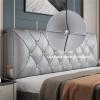 ZZYK Headboard King Bed Back Upholstered BedHead Cushion Large Backrest Fashional Leather Headboard Full Size Headboard Soft Case Home Bedroom,C,No headboard 59"/150cm view 3