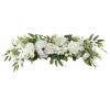 Wnvivi Artificial Flower Swag, 25.6 Inch Silk Rose Hydrangea Swag Arch Garland Front Door Decorative Floral Swags Lintel Floral Decoration for Wedding Ceremony Table Centerpiece (White) view 1