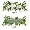 Wnvivi Artificial Flower Swag, 25.6 Inch Silk Rose Hydrangea Swag Arch Garland Front Door Decorative Floral Swags Lintel Floral Decoration for Wedding Ceremony Table Centerpiece (White) view 2