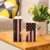 YouTary American Flag Patriotic USA Pattern Heart Tealight Candle Holder Wooden Decorative Personalization Romantic Gift for Wedding Christmas Girlfriend Birthday Anniversary view 1