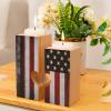 YouTary American Flag Patriotic USA Pattern Heart Tealight Candle Holder Wooden Decorative Personalization Romantic Gift for Wedding Christmas Girlfriend Birthday Anniversary view 2