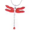 LiHiFG Pet Ashes Pendant for Red Crystal Dragonfly Stainless Steel Memorial Urn Necklace Keepsake Cremation Jewelry Engravable view 1