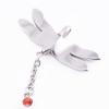 LiHiFG Pet Ashes Pendant for Red Crystal Dragonfly Stainless Steel Memorial Urn Necklace Keepsake Cremation Jewelry Engravable view 3