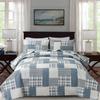 3 Piece King Size Plaid Quilt Set Country Patchwork Bedding Quilt Lightweight Reversible Bedspread Coverlet with Sham Soft All Season Bed Coverlet Set, 1 Quilt 2 Pillow Shams view 1