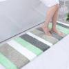 Buganda Microfiber Striped Bathroom Rugs Bath Mat, Extra Thick, Soft and Shaggy, Absorbent, Machine Washable, Bath Rugs for Bathroom, Tub and Shower, 59x20 Inches, Green-Grey view 1