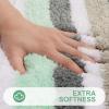 Buganda Microfiber Striped Bathroom Rugs Bath Mat, Extra Thick, Soft and Shaggy, Absorbent, Machine Washable, Bath Rugs for Bathroom, Tub and Shower, 59x20 Inches, Green-Grey view 2