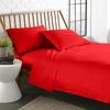 LaxLinen Emperor Size Sheets Egyptian Cotton Long Staple Emperor Sheets Set, Extra Soft Emperor Sheets for Soft Feel, 6 Pc Red Emperor King Sheet Sets, 16" Deep Pocket - 600 TC view 1