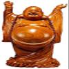 Hand-Carved Chinese Feng Shui Laughing Buddhas Statues Big Belly Maitreya Buddha Decor-Ation Cloth Bag Monk Maitreya Buddha Living Room Lucky Home Enshrinement Buddha Statue,Decor-Ation view 2