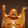 Hand-Carved Chinese Feng Shui Laughing Buddhas Statues Big Belly Maitreya Buddha Decor-Ation Cloth Bag Monk Maitreya Buddha Living Room Lucky Home Enshrinement Buddha Statue,Decor-Ation view 3