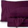 LaxLinen Emperor Size Sheets Egyptian Cotton Long Staple Emperor Sheets Set, Extra Soft Emperor Sheets for Soft Feel, 6 Pc Wine Emperor King Sheet Sets, 16" Deep Pocket - 600 TC view 2