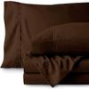 LaxLinen Emperor Size Sheets Egyptian Cotton Long Staple Emperor Sheets Set, Extra Soft Emperor Sheets for Soft Feel, 6 Pc Brown Emperor King Sheet Sets, 16" Deep Pocket - 600 TC view 2