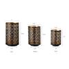 A&B Home Black and Gold Candle Holder Set - Set of 3 Cylindrical Hollow Candle Holder, Decorative Pillar Candle Holder, Bedroom Living Room Dining Table Accent Piece view 4