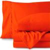 LaxLinen California King Size Sheets 100% Egyptian Cotton California King Sheets, Extra Soft Cal King Sheets for Soft Feel, 6 Pc Orange California King Sheet Sets, 16" Deep Pocket- 600 TC view 2