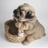 NA Creative Cute Dog Key Storage Box, Home Living Room Entrance Pug Statue Decoration (pug-A23*21 * 28cm) view 4