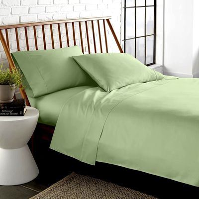 LaxLinen California King Size Sheets 100% Egyptian Cotton California King Sheets, Extra Soft Cal King Sheets for Soft Feel, 6 Pc Sage California King Sheet Sets, 16" Deep Pocket- 600 TC