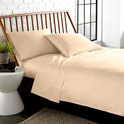 LaxLinen Peach Sheets King Size, 6 Piece King Sheets Sets, Sheets for King Size Bed, Soft Bed Sheets King Size, King Egyptian Cotton Bedding Set, 16" Deep Pocket King Size Sheets- 600 TC