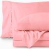 LaxLinen Peach Sheets King Size, 6 Piece King Sheets Sets, Sheets for King Size Bed, Soft Bed Sheets King Size, King Egyptian Cotton Bedding Set, 16" Deep Pocket King Size Sheets- 600 TC view 2