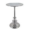 A&B Home Round Silver Side Table - Round Aluminum Side Table, Decorative Table, Bedroom Living Room Accent Table, 15" x 15" x 23" view 1