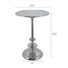 A&B Home Round Silver Side Table - Round Aluminum Side Table, Decorative Table, Bedroom Living Room Accent Table, 15" x 15" x 23" view 2