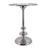 A&B Home Round Silver Side Table - Round Aluminum Side Table, Decorative Table, Bedroom Living Room Accent Table, 15" x 15" x 23" view 3