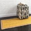 100% Jute Farmhouse Rugs for Living Area Rug Hand Braided Rectangle Natural Beige Border Rugs for Bedroom, Kitchen, Living Room Diamond Rug Carpet Runner (2.6x10 Square Feet, Yellow+Natural Border) view 2