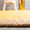 100% Jute Farmhouse Rugs for Living Area Rug Hand Braided Rectangle Natural Beige Border Rugs for Bedroom, Kitchen, Living Room Diamond Rug Carpet Runner (2.6x10 Square Feet, Yellow+Natural Border) view 4