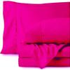 LaxLinen Emperor Size Sheets Egyptian Cotton Long Staple Emperor Sheets Set, Extra Soft Emperor Sheets for Soft Feel, 6 Pc Hot Pink Emperor King Sheet Sets, 16" Deep Pocket - 600 TC view 2