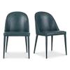 Moe's Home Collection Burton 18" Faux Leather Dining Chair in Blue (Set of 2) view 1