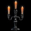 Antique-Style Skull Trio Flickering Halloween Candelabra - 13.75" - Amber Lights view 3
