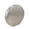 A&B Home Silver Disk Vase - Disk Shaped Aluminum Vase, Tabletop Home Dcor, Bedroom Living Room Kitchen Accent Piece, 16" x 2" x 15" view 1