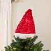 12.25" Lighted Santa Hat Christmas Tree Topper, Clear Lights view 2