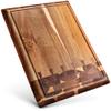Acacia Wood Cutting Board for Kitchen and Home - Beautiful Large Butcher Block Chopping Board, Sustainable Wood, Juice Groove - Doubles as 3 Compartment Serving Board - 17 x 13 x 1.5" view 1