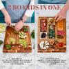 Acacia Wood Cutting Board for Kitchen and Home - Beautiful Large Butcher Block Chopping Board, Sustainable Wood, Juice Groove - Doubles as 3 Compartment Serving Board - 17 x 13 x 1.5" view 3