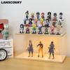 LANSCOERY LED Lighted Acrylic Display Case, 3 Tier Display Box for Collectibles and Action Figures, Clear Dustproof Organizer with Wooden Base  15.2x6.5x7.5inch view 2