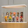 LANSCOERY LED Lighted Acrylic Display Case, 2 Tier Display Box for Collectibles and Action Figures, Clear Dustproof Organizer with White Base  11.8x4.3x7.9inch view 1