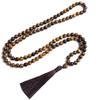 TAMHOPE Long Tiger Eye Beaded Black Onyx Tassel Necklace and Rosary Japa Mala Beaded Wrist Bracelet(8mm/0.32 inches) view 2