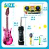 Fraiieon Inflatable Guitar Microphone Boombox Phone for Carnival 80s/90s Theme Party Decorations Hip Hop Photo Booth Props Kids & Adults Fake Inflatable Instruments view 4