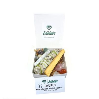Taurus Zodiac Crystals and Gemstones Smudge Sage Palo Santo and Selenite Kit Taurus Stones Set Taurus Crystals Set Zodiac Taurus Crystal Set