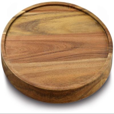 13" Acacia Wood Lazy Susan Organizer Kitchen Turntable for Cabinet Pantry Table Organization