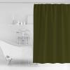Shower Curtain 84 inches Long Solid Color Dark Green Polyester Fabric Shower Curtain with Hooks,Waterpoof Shower Curtains for Bathroom Showers and Bathtubs 72" Wx84 L view 2