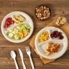 Vplus 100% Compostable Paper Plates, 125 Pack 9 Inch 3 Compartment Plates Disposable, Heavy Duty Biodegradable Plates Made of Sugar Cane Fibers, for Daily meals, Dinner, Parties, BBQ view 2
