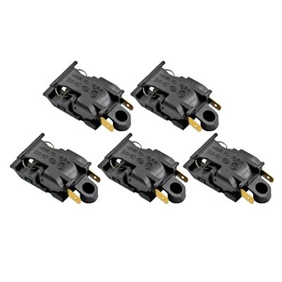 N+B 5PCS Black Kettle Thermostat Switch, 13A 250V, Push Button, Automatic, Thermal Actuator