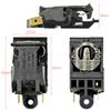 N+B 5PCS Black Kettle Thermostat Switch, 13A 250V, Push Button, Automatic, Thermal Actuator view 3