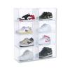 OMOPIN 8 PACK XL Shoe Storage Box,Drop Side Sneaker Display Case,Shoe Boxes Clear Plastic Stackable 13.4x 10.6x 8.3 Fit up to US 13 (Clear 8Pack) view 1