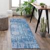 FFcarpet Runner Rug Non Slip 3'4"x5' Modern Blue Washable Runner Rugs Non Skid for Bedroom view 2