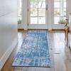 FFcarpet Runner Rug Non Slip 3'4"x5' Modern Blue Washable Runner Rugs Non Skid for Bedroom view 4