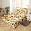 Castle Fairy Retro 70s Hippie Style Comforter Cover,Mushroom Duvet Cover for Girls Teens Decorative Bedroom,Rainbow Floral Stars Moon Polyester Quilt Cover with 2 Pillowcases, Full Size view 4